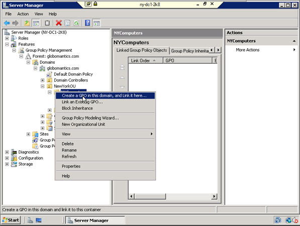 Create a GPO in this domain