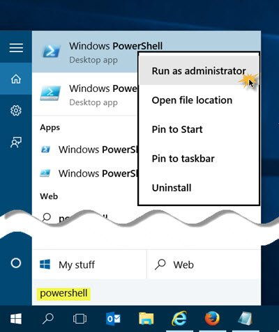 Step 1 to Delete Scheduled Task with Powershell Cmdlet is to start Powershell