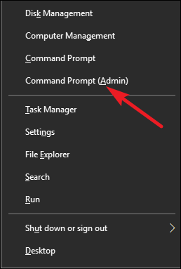 Open a command prompt as an administrator