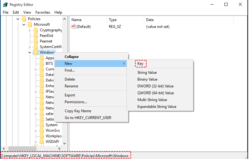 Step 8 Change the way of Windows 10 Updates Using Registry