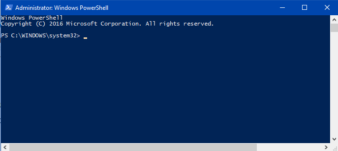 elevated PowerShell prompt