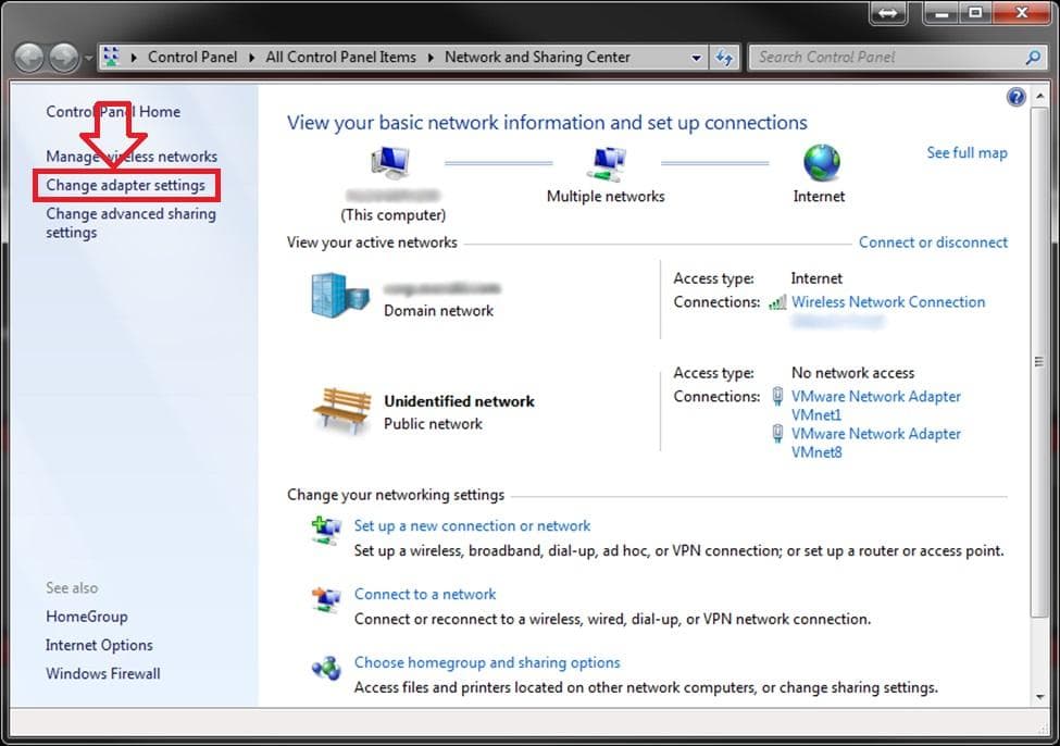 change wireless adapter settings windows 10