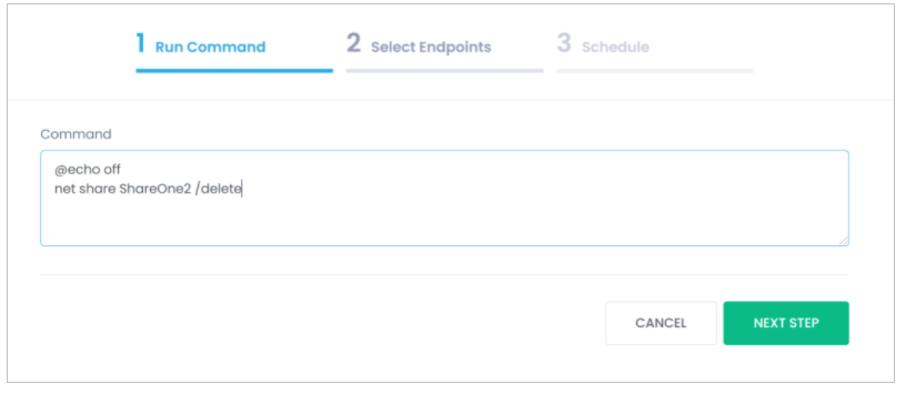 Execute Command Remotely to Stop Sharing Execute command remotely to stop sharing