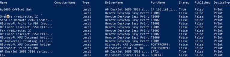 Listing Printers on a Print Server Using Powershell