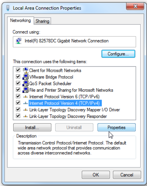 Select Internet Protocol Version 4 Step 17 Select Internet Protocol Version 4 Properties