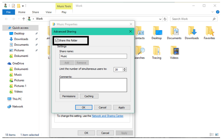 Share this folder The next step to Disable File Sharing is to uncheck share this folder