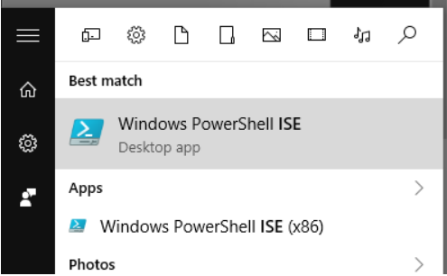 Type powershell ise start powershell ise