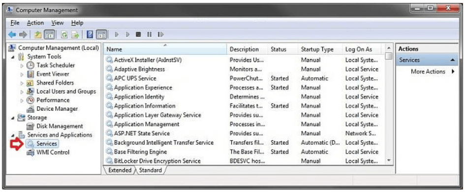Using MMC Snap to Control Windows Services Services and Applications snap MMC