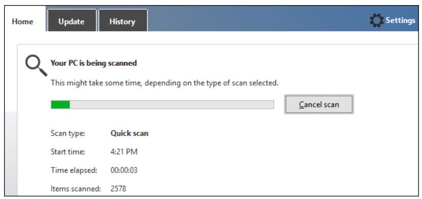 Windows Defender scan Step 8 to fix trouble when Microsoft Windows Updates not working Is to Scan Your Pc for Malware