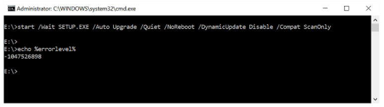 check whether it is possible to upgrade your build of Windows 10 Upgrade Windows 10 Build from the Command Line. Compatibility Check command