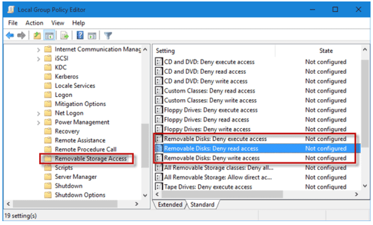 open Removable Disks Deny Execute Access Open Computer Configuration