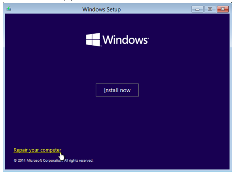 repair your computer Next step to Disable Driver Signature Verification is to repair your computer