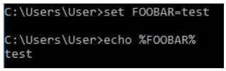 set an environment variable for use in the current CMD session Step 2 to Change Environment Variables is to use command set