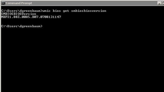 wmic bios get smbiosbiosversion Step 2 to bios update is to use command wmic bios get smbiosbiosversion