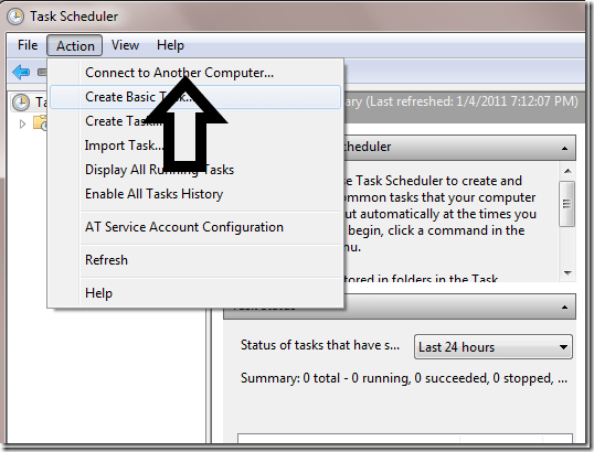 Connect to Another Computer Step 2 to Create Scheduled Task Remotely is to Connect to Another Computer