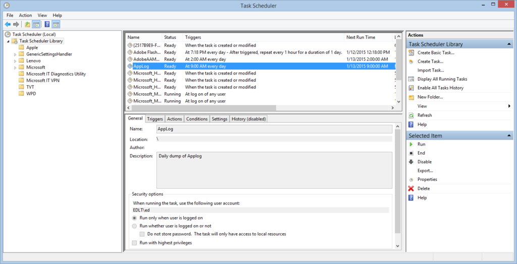 Task Scheduler node Step 2 to Create Scheduled Task Remotely is to Check Task Scheduler node