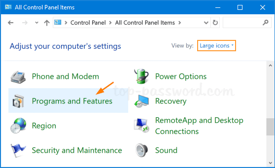 Programs and Features Uninstall programs. Programs and Features