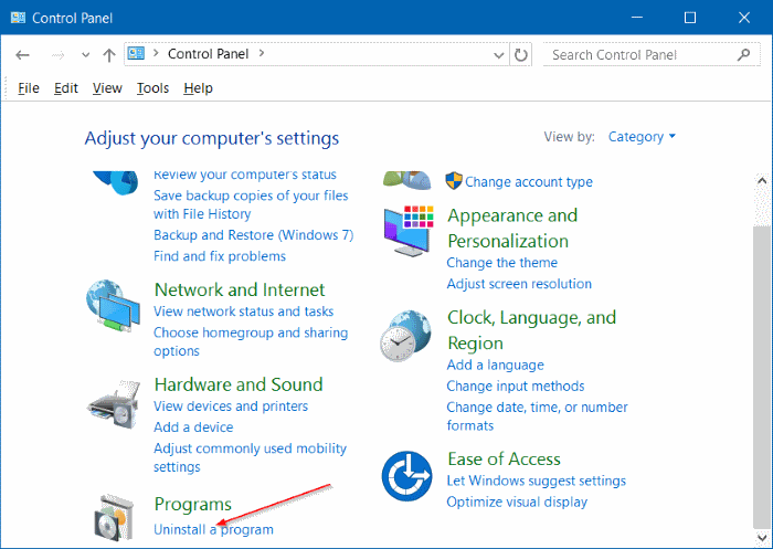 control panel uninstall program Uninstall programs. Control panel uninstall program