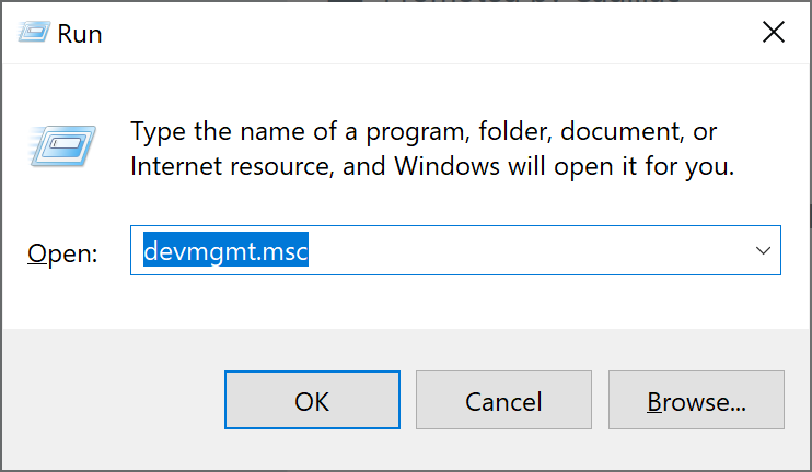 devmgmt command To Disable or Enable the Network Adapter is to open devmgmt