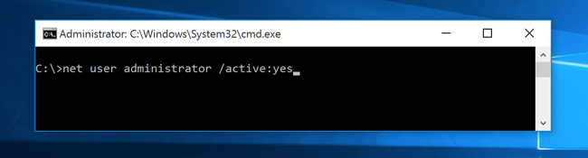 net user admin active net user administrator active