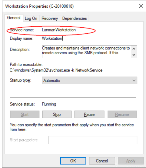 start or stop windows service remotely