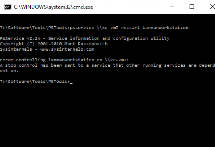 start and stop windows services remotely 