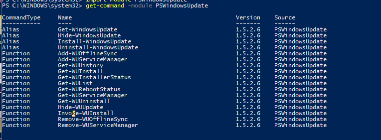 how to install windows updates remotely with powershell