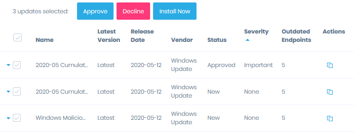 install windows update remotely patch management action1