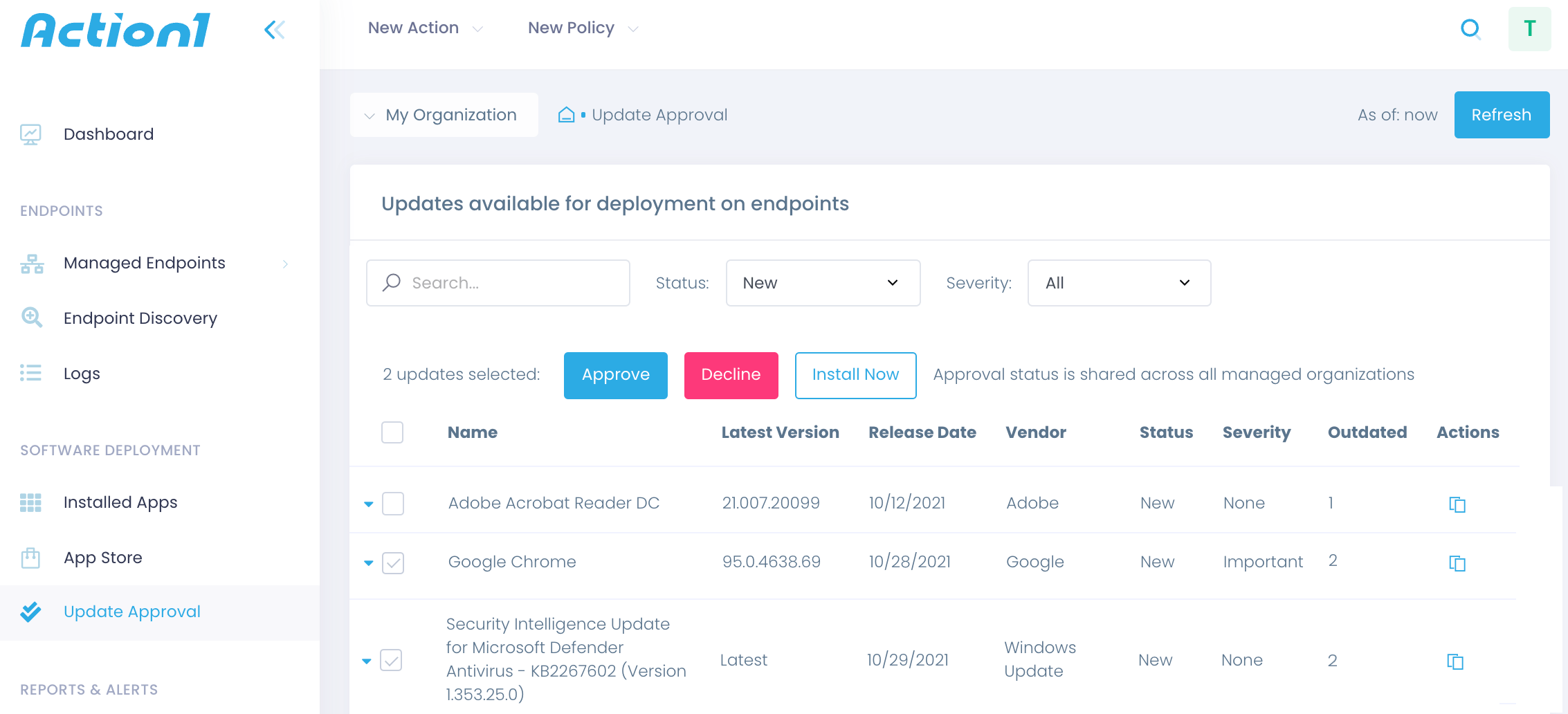 test approve decline test and approve patches automatically