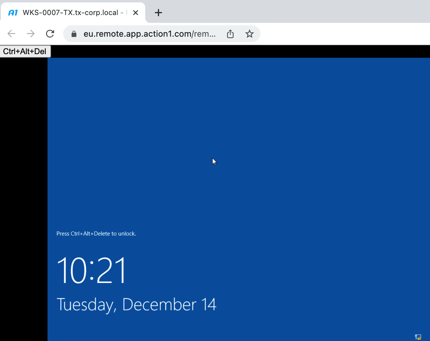 remote-session accessing remote desktop with action1