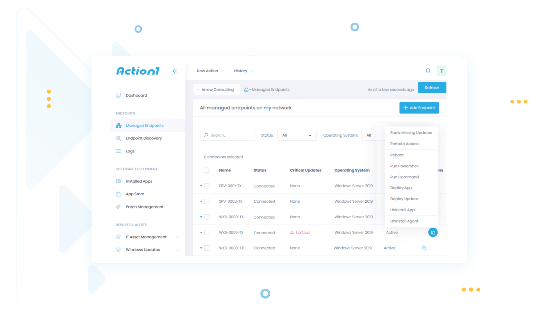 ui mockup endpoint management tool
