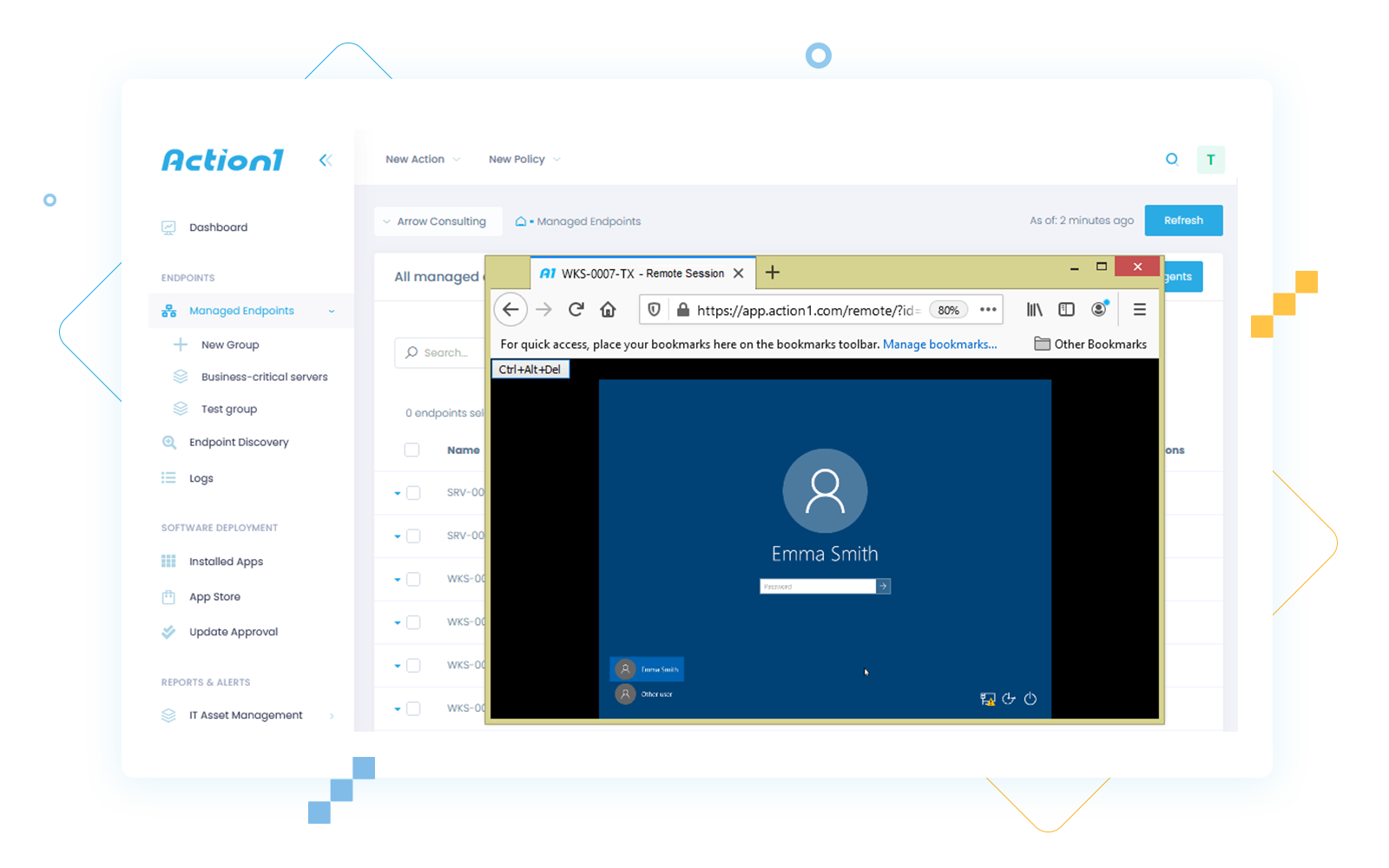 Mockup 5 web based remot desktop