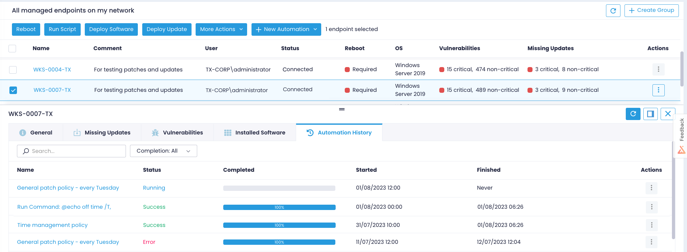 managed-endpoint-exp-automations Endpoints - Automations