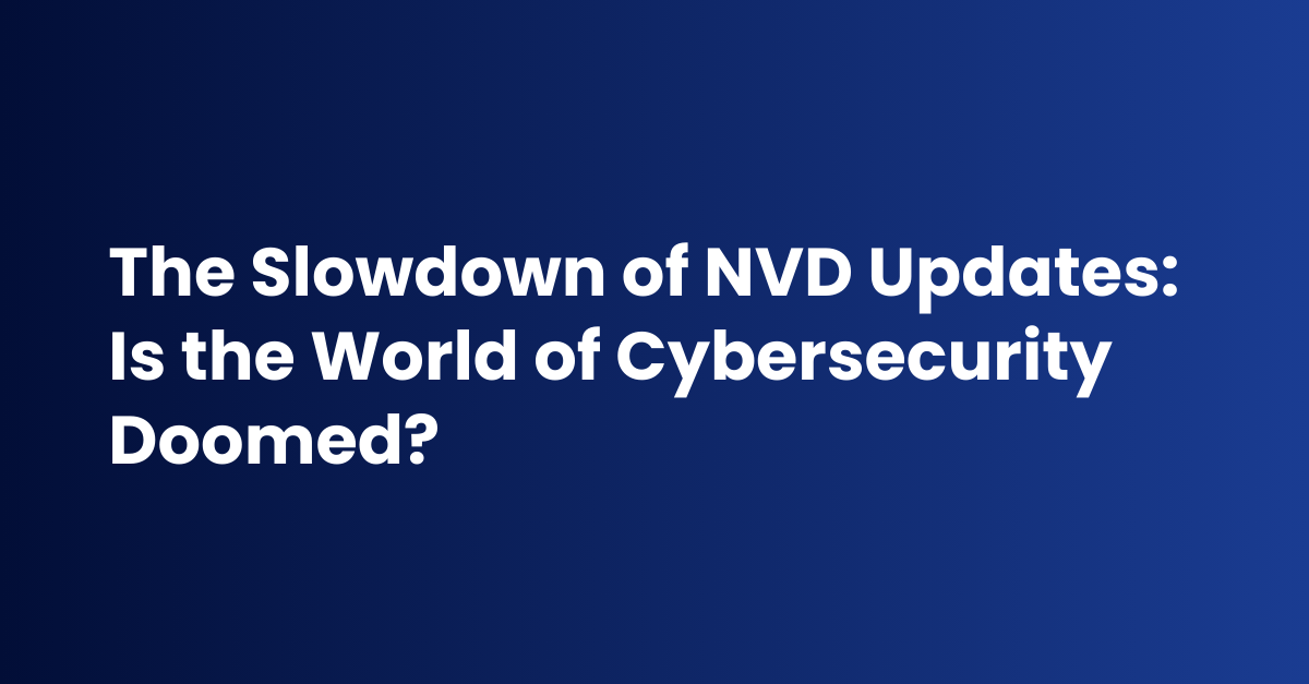 The Slowdown of NVD Updates: Is the World of Cybersecurity Doomed