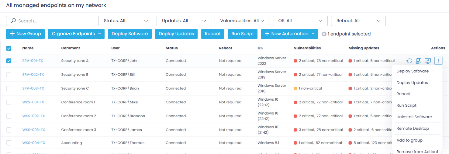 managed_endpoints_new Endpoints view and General tab expanded