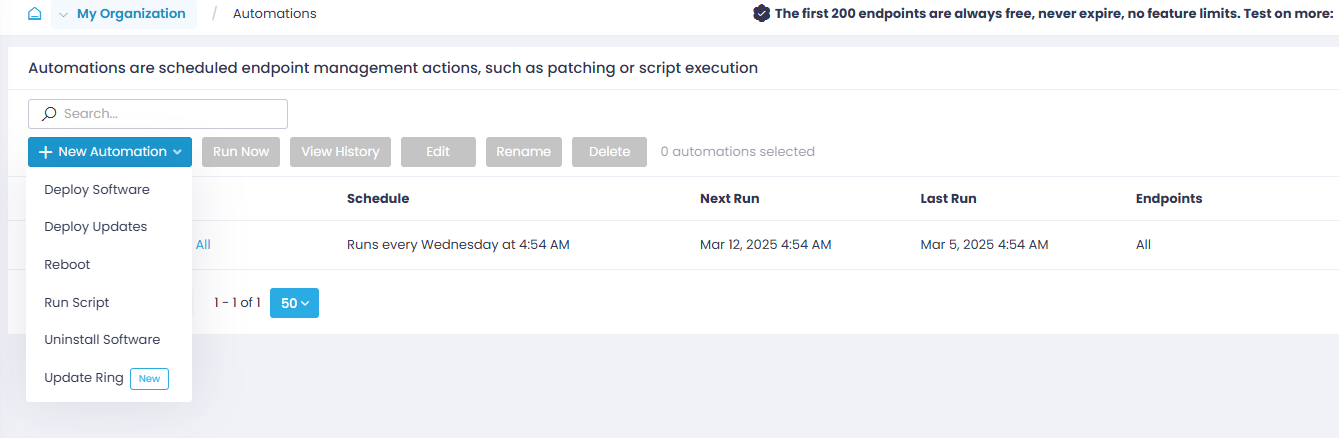 create_new_ur Creating patch management automation - step 1