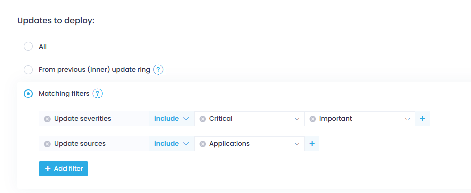 matching_filters Patch management - step 3