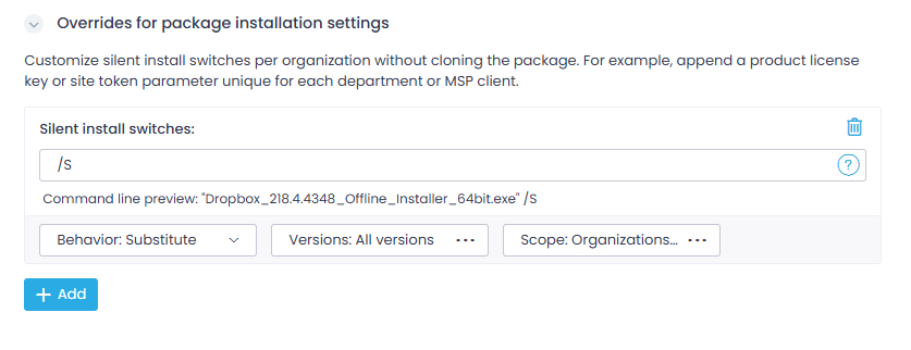 override package settings Select target architecture and Office 365 edition.
