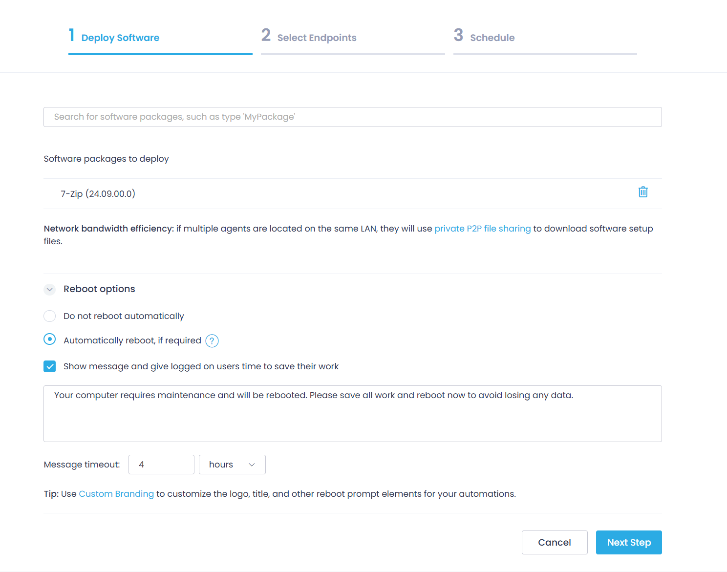 deploy-app-1 Creating a new package