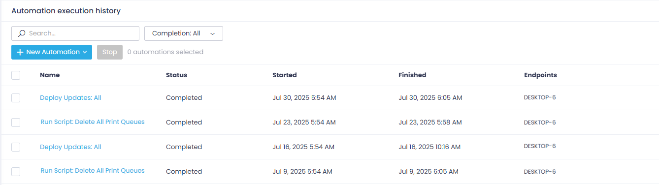 history-all-sessions Endpoints view and General tab expanded