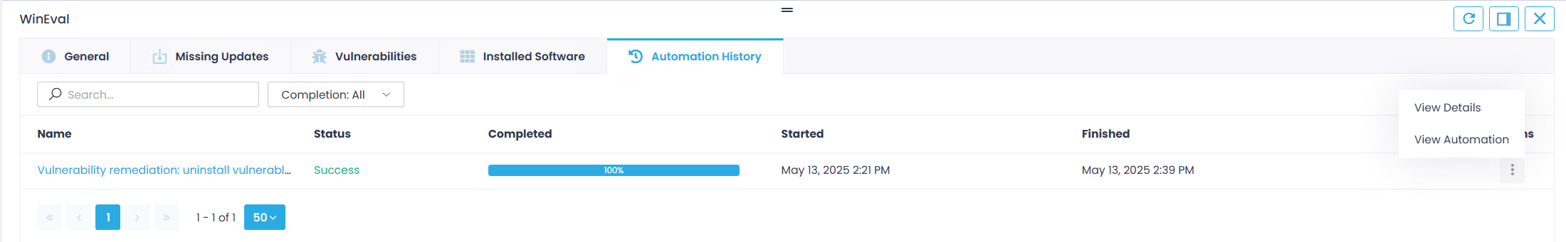 history-tab Endpoints view and General tab expanded