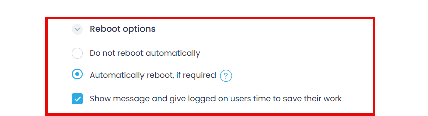 deploy-update-1-reboot-options Endpoints view and General tab expanded