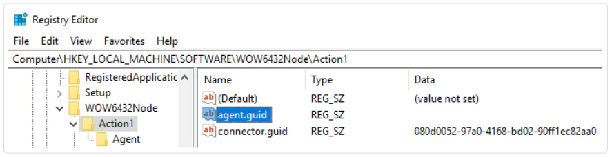 Deleting the agent.guid value