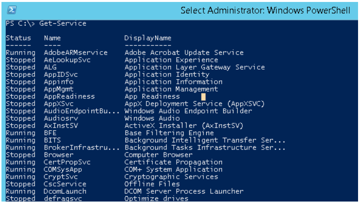 Remote Control of Services Using SC, Psservice.exe, MMC. Using PowerShell Get service command