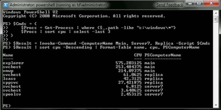 Executing PowerShell Scripts and Commands (cmdlets) on Remote