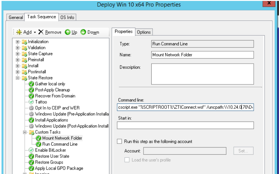 fill in command line field