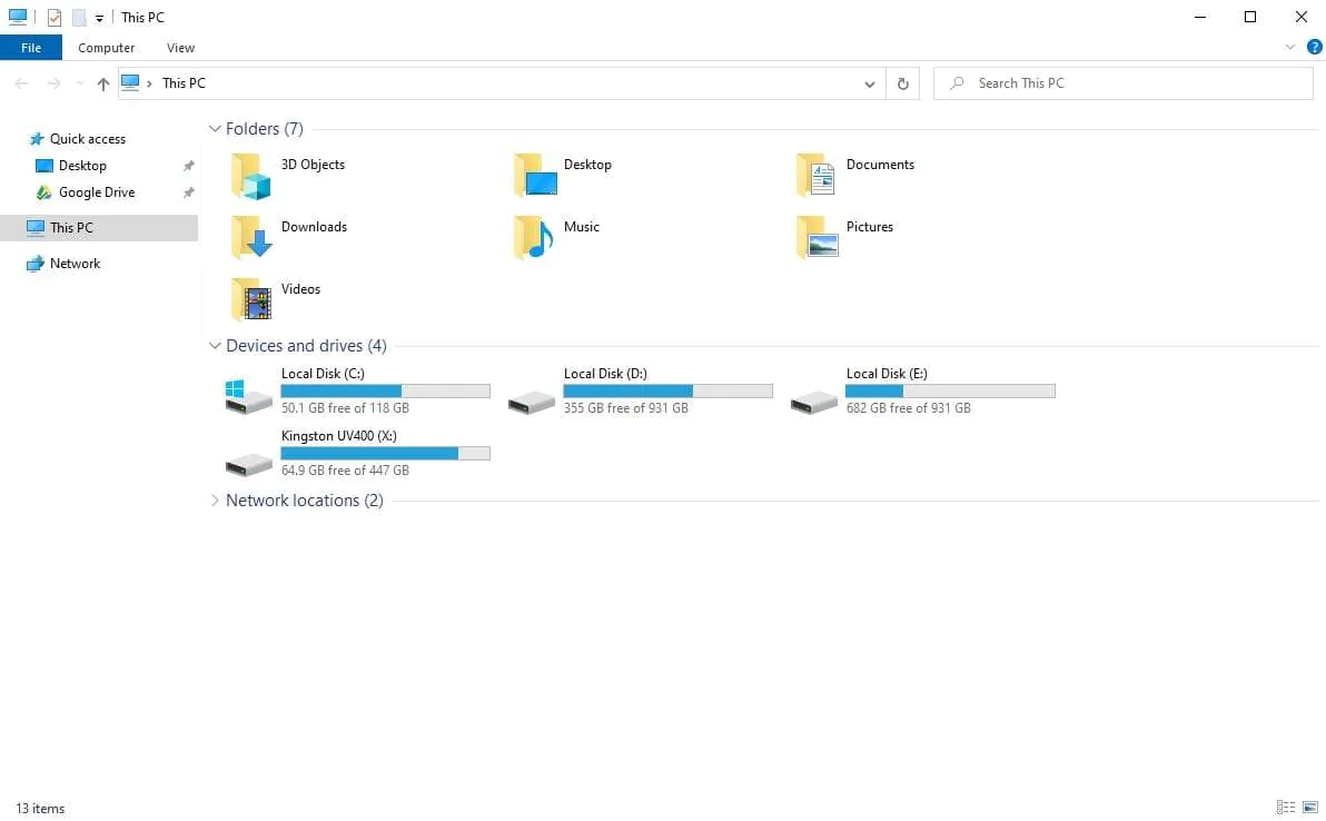 Open the File Explorer window