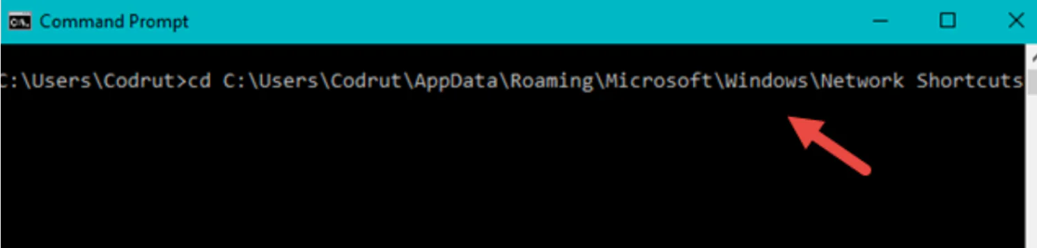 Use the Command Prompt to remove a network location mapping