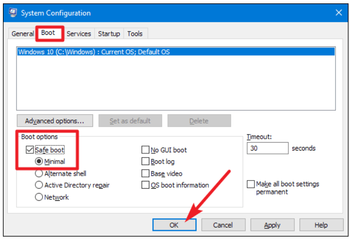 Safe Mode checkbox