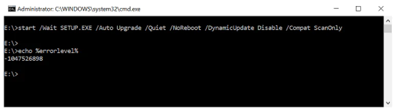 Upgrade Windows 10 Build from the Command Line. Compatibility Check command